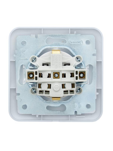 Розетка 1-м СП ASTI 16А IP20 с заземл. термопласт в сборе бел. LEZARD 7081-0202-122B