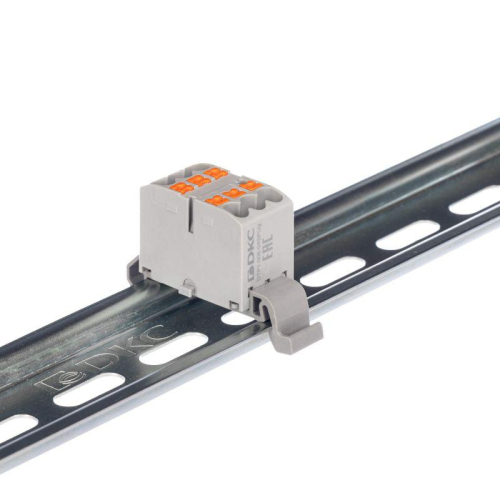 Блок распределительный зажим push-in 6 точек подключения 25кв.мм красн. DKC DTP1-006-04SPUR