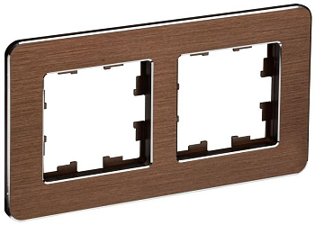 Рамка 2-м BRITE РУ-2-1-Бр метал. коричн. RE AL IEK BR-M22-M-21-K30
