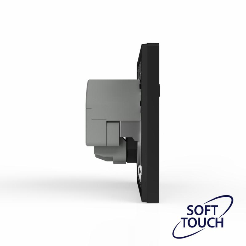 Розетка 1-м СП Pixel с заземл. с 2-мя заряд. устр. USB тип A+C IP20 механизм карбон TOKOV ELECTRIC TKE-PX-R1U2AC-C14