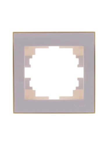 Рамка 1-м Rain горизонт. с зол. боковой вставкой золото бел. LEZARD 703-0226-146