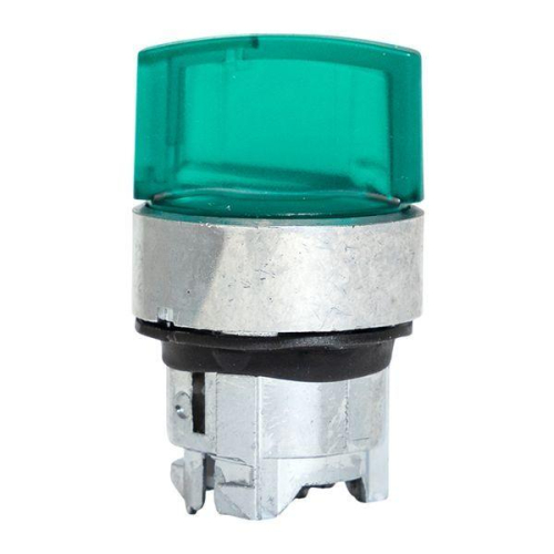 Механизм переключателя исполнительный ХB4 зел. на 2 положения возвратный без фиксации с подсветкой с короткой ручк IP65 EKF XB4BD2L-G-65