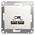 Розетка USB 2-м СП Glossa тип A+A 5В/2100мА 2х5В/1050мА механизм перламутр. SE GSL000633