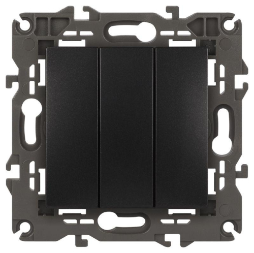 Выключатель 3-кл. СП Elegance 14-1107-05 10А IP20 250В 10AX механизм антрацит Эра Б0034254