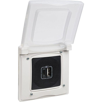 Устройство зарядное Etika с 2-мя USB разъемами A и C 240В/5В 3000мА антрацит IEK 672636