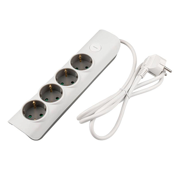 Удлинитель 4х5м с заземл. с выкл. бел. ET-04-500W (4х5.0) JAZZway 5051836