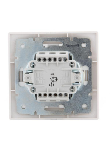 Выключатель Mira с подсветкой жемчуж./бел. метал./свет. корич. метал. LEZARD 701-3031-111