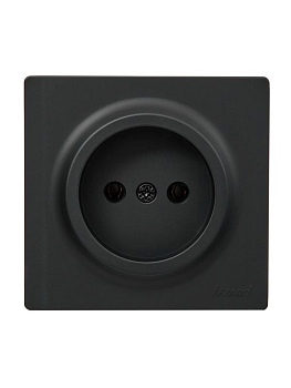 Розетка 1-м ОП LETO без заземл. ПБТ черн. бархат LEZARD 752-4200-121B