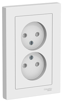 Розетка двойная AtlasDesign без заземл. со шторками16А в сборе лотос SE ATN001322