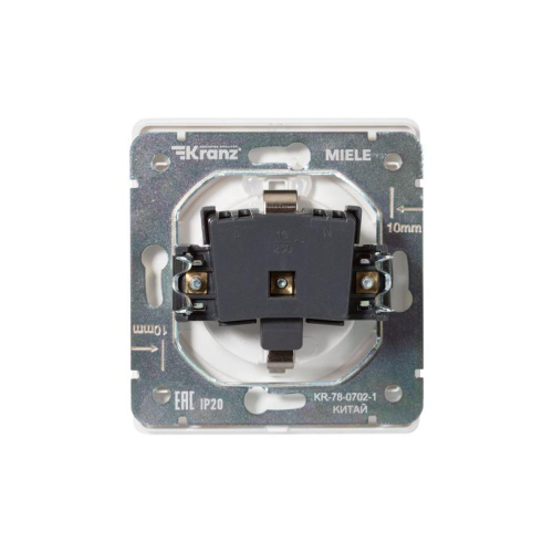 Розетка 1-м СП ROUND MIELE 16А с заземл. защ. шторки и крышкой перламутр Kranz KR-78-0702-1