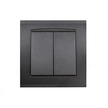 Выключатель 2-кл. СП Бриллиант 10А IP20 в сборе графит Universal 7947403-Gr