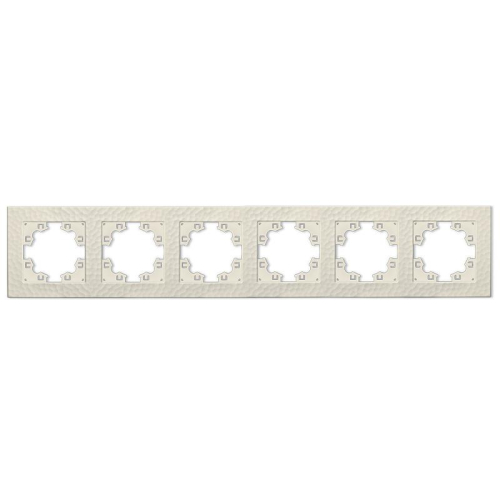Рамка 6-м Афина фактурная универс. слоновая кость (ivory) Universal A11043-I