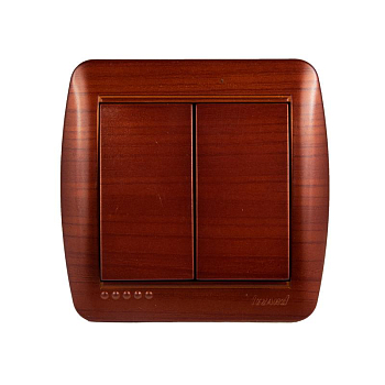 Выключатель 2-кл. ОП Demet 10А IP20 махагон LEZARD 711-0500-101