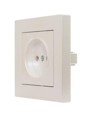 Розетка 1-м СП Vesna без заземл. ПБТ механизм жемчуж./бел. перламутр LEZARD 742-3088-121B