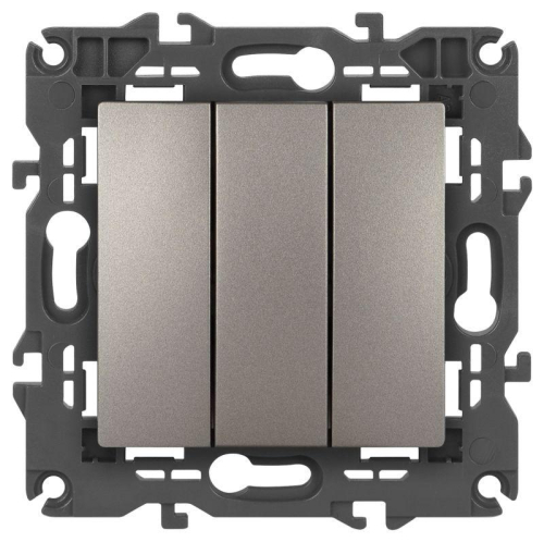 Выключатель ЭРА Elegance 14-1107-16 тройной 10АХ-250В титан Эра Б0065799