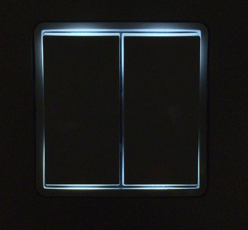 Переключатель модульный 2-кл. Inspiria с подсветкой10AX 250 В бел. Leg 673665