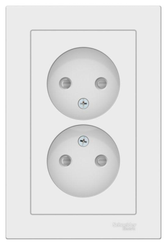 Розетка двойная AtlasDesign без заземл. со шторками16А в сборе лотос SE ATN001322