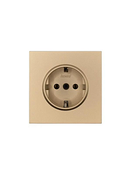 Розетка 1-мест. с/з ПБТ СП ZIMA IP20 10А безвинт. зажим зол. LEZARD 704-3688-122BQC