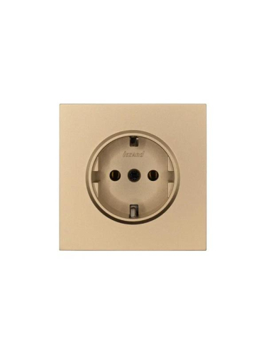 Розетка 1-мест. с/з ПБТ СП ZIMA IP20 10А безвинт. зажим зол. LEZARD 704-3688-122BQC