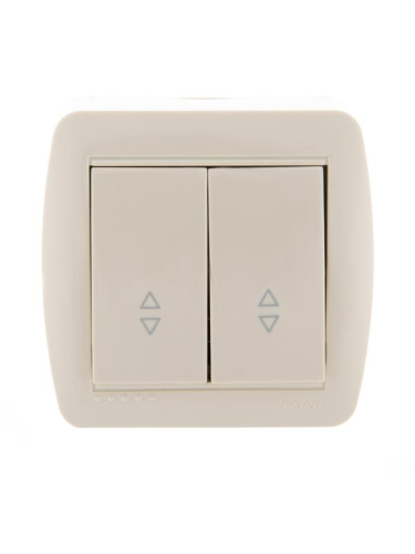 Переключатель проходной 2-кл. ОП Demet 10А IP20 крем. LEZARD 711-0300-106
