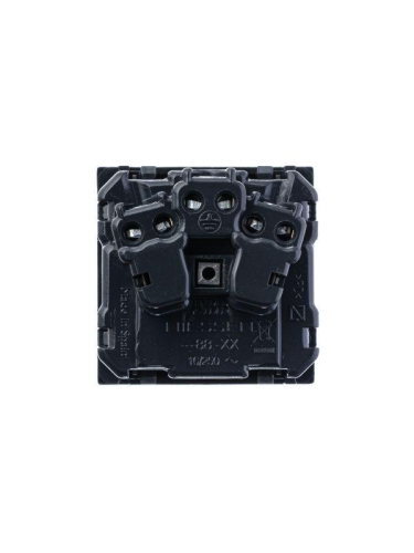 Механизм розетки 1-м СП 2мод. Zenit 16А IP21 250В с заземл. Schuko защ. шторки с крышкой антрацит ABB 2CLA228810N1801