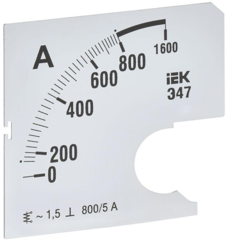 Шкала сменная для амперметра Э47 800/5А-1.5 72х72мм IEK IPA10D-SC-0800