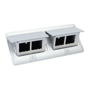 Блок выдвижной неукомплект. 2х4мод. с компл. для монтажа ЭУИ в стол алюм. Leg 654015