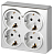 Розетка 4-м ОП Эксперт 11-2211-03 16А IP20 250В 4х2P+E Schuko с заземл. защ. шторки алюм. Эра Б0063022