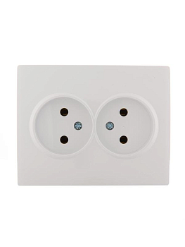 Розетка 2-м СП Karina 16А IP20 без заземл. керамика бел. LEZARD 707-0200-128