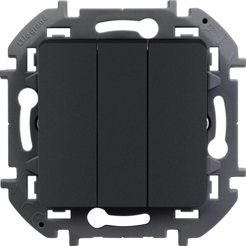 Выключатель 3-кл. Inspiria 250В 10AX антрацит Leg 673643