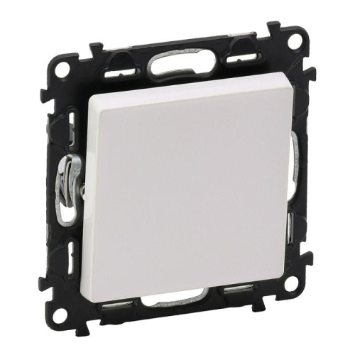 Выключатель кнопочный 1-кл. Valena Life 6А 250В с лицев. панелью безвинтов. зажимы механизм бел. Leg 752411