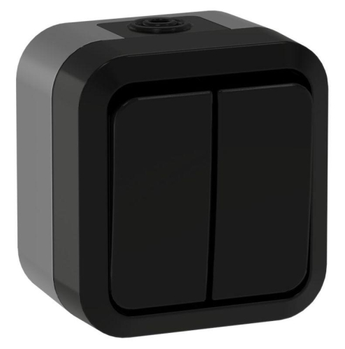 Выключатель проходной 2-кл. ОП TORS 10А IP55 TS125 графит IEK TS-V22-0-10-55-K53