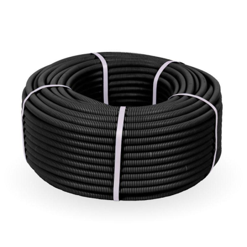 Труба гофрированная ПВХ легкая d16мм 350 Н черн. (уп.100м) Промрукав PR01.00385