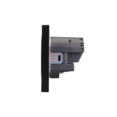 Розетка 1-м СП STRONG MIELE 16А с заземл. защ. шторки с USB A+C быстрой зарядки 5В/3А антрацит Kranz KR-78-0704-5