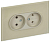Розетка 2-м SKANDY 10А без заземл. без защ. шторок для плоской вилки SK-R03B беж. IEK SK-R20-10-K10