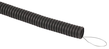 Труба гофрированная d25мм с протяжкой безгалоген. трудногорючая (FRHF) черн. (уп.75м) Эра Б0068908
