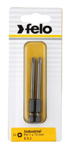 Бита крестовая Industrial E6.3 PH 1х73 (блист.2шт) FELO 03201736