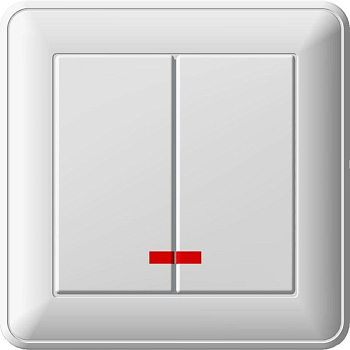 Выключатель 2-кл. СП W59 16А IP20 с подсветкой в сборе бел. SchE VS516-251-18