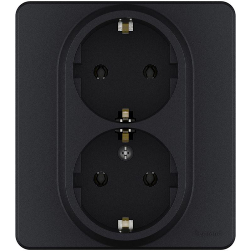 Розетка Inspiria 16А 250В 2х2P+E немецк. стандарт антрацит Leg 673753