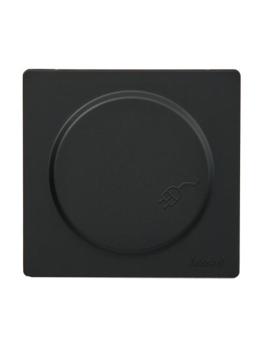 Розетка 1-м ОП LETO с заземл. с крышкой LETO ПБТ черн. бархат LEZARD 752-4200-123B