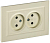 Розетка 2-м СП BRITE РСш12-2-БрКр 10А в сборе без заземл. защ. шторки беж. IEK BR-R23-10-K10-F