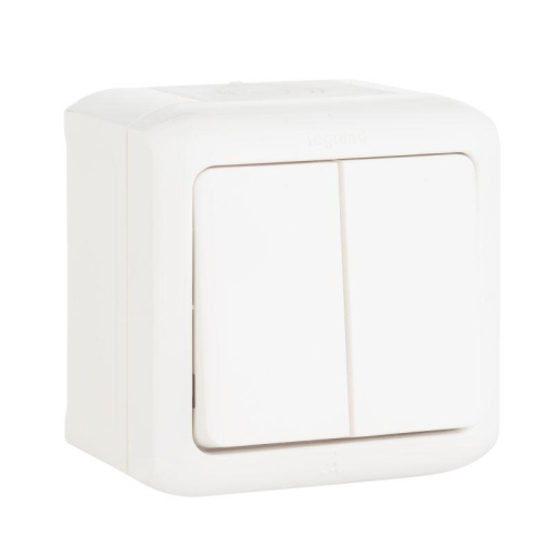 Переключатель проходной 2-кл. ОП Quteo 10А IP44 250В 10AX бел. Leg 782301