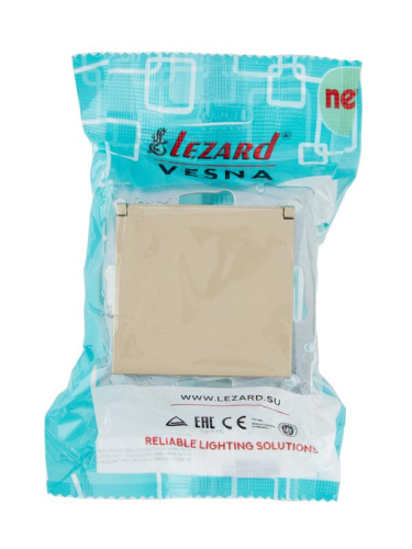 Розетка с заземл. VESNA с крышкой ПБТ зол. LEZARD 742-3688-123B